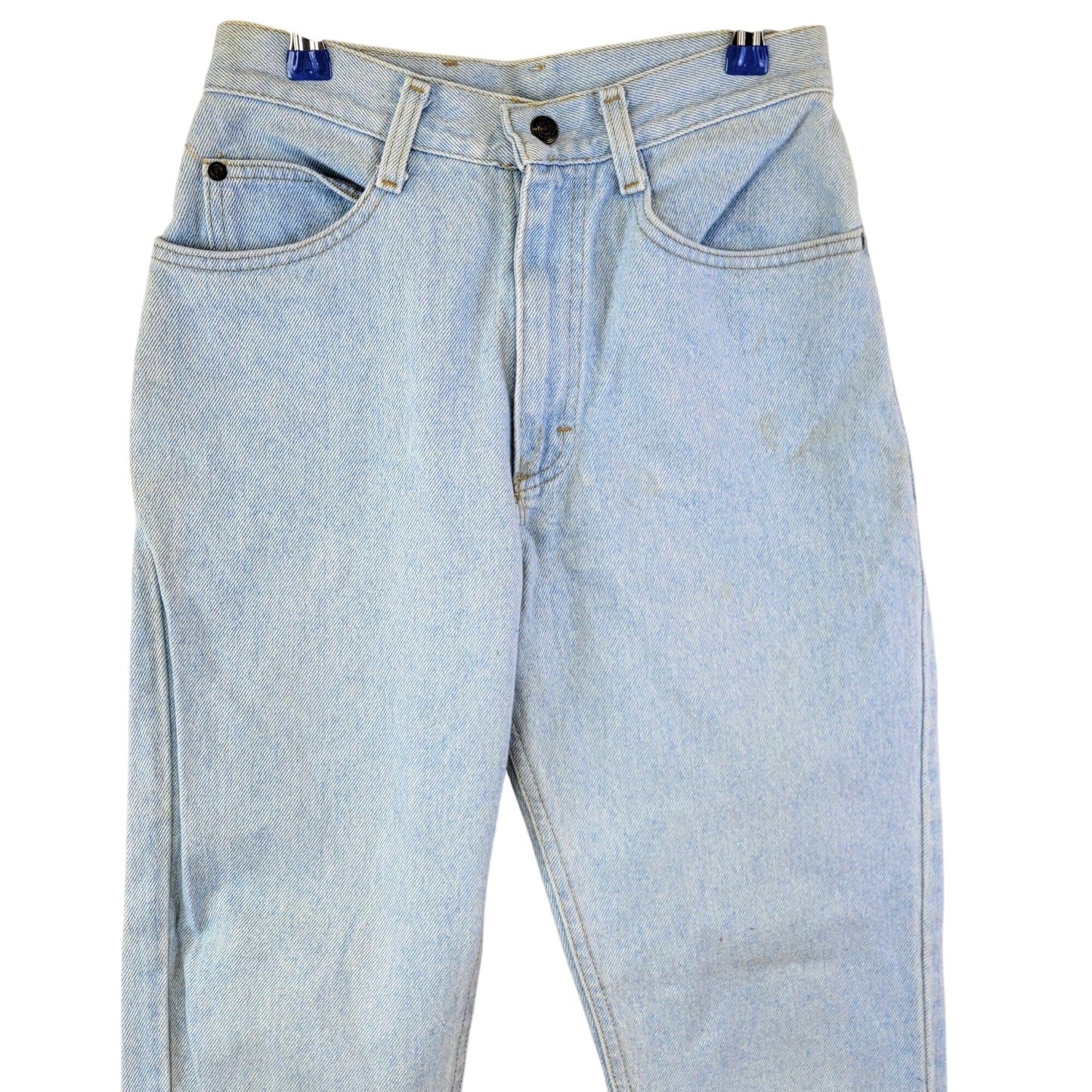 Lee Jeans 27 X 30 Vintage 90s Light Wash Denim High Rise Straight Leg Child 16