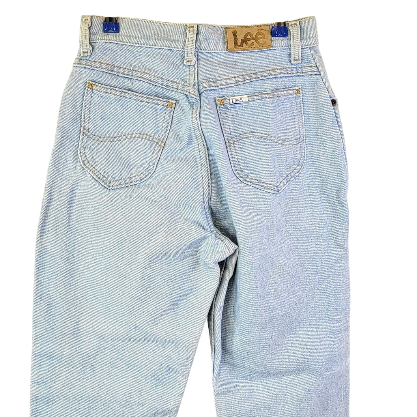 Lee Jeans 27 X 30 Vintage 90s Light Wash Denim High Rise Straight Leg Child 16