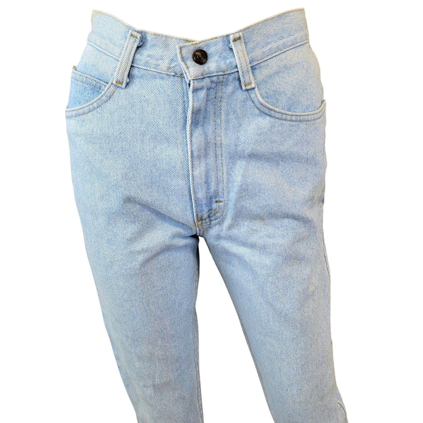 Lee Jeans 27 X 30 Vintage 90s Light Wash Denim High Rise Straight Leg Child 16