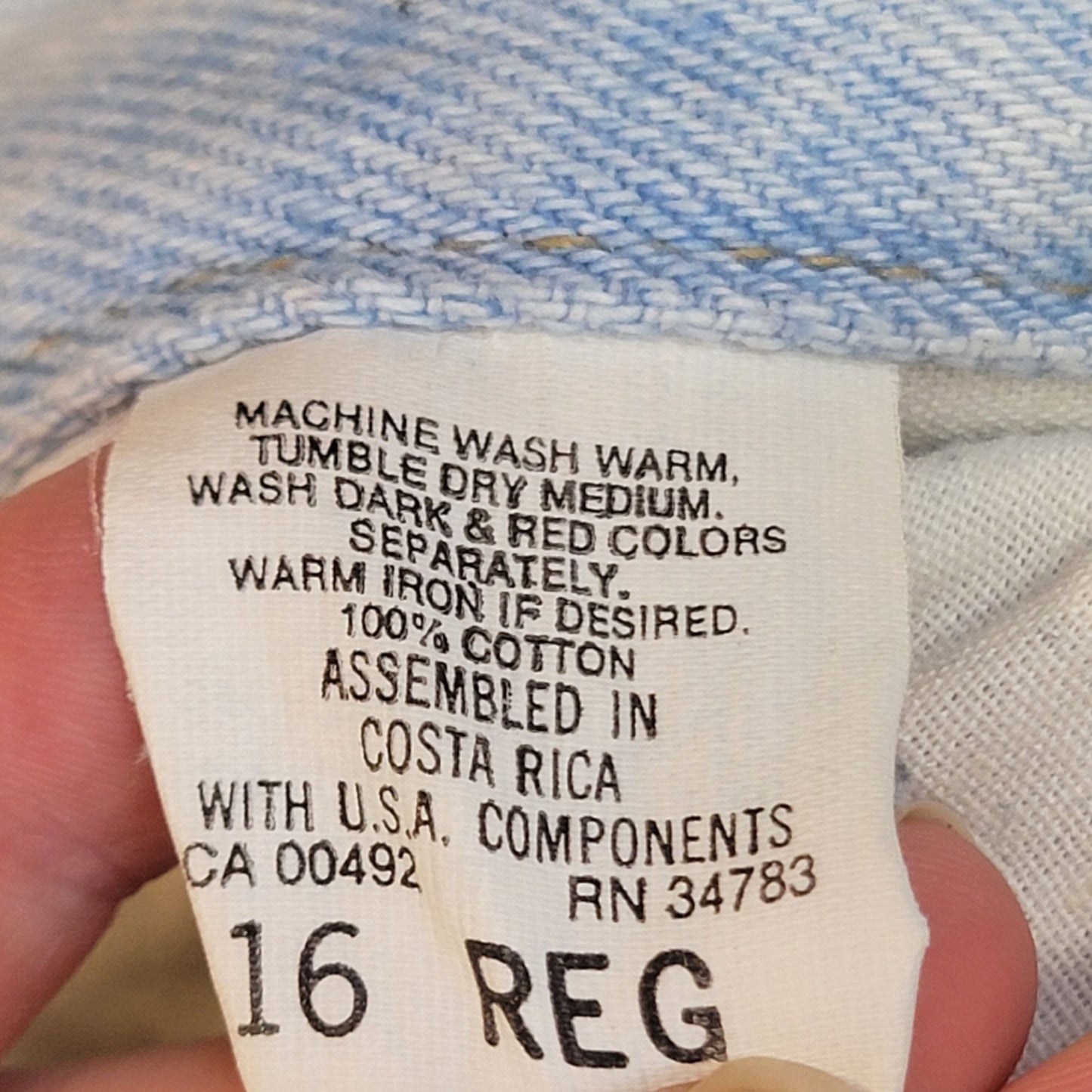 Lee Jeans 27 X 30 Vintage 90s Light Wash Denim High Rise Straight Leg Child 16
