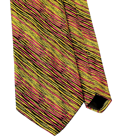 Colorful Neon Vintage Neck Tie Men Accessories 80s 90s Black Pink Green Formal