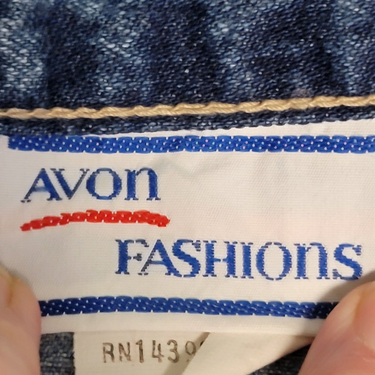 Avon Fashions Vintage 80s Denim Midi Skirt Women 28 12 Casual Button Up Blue M