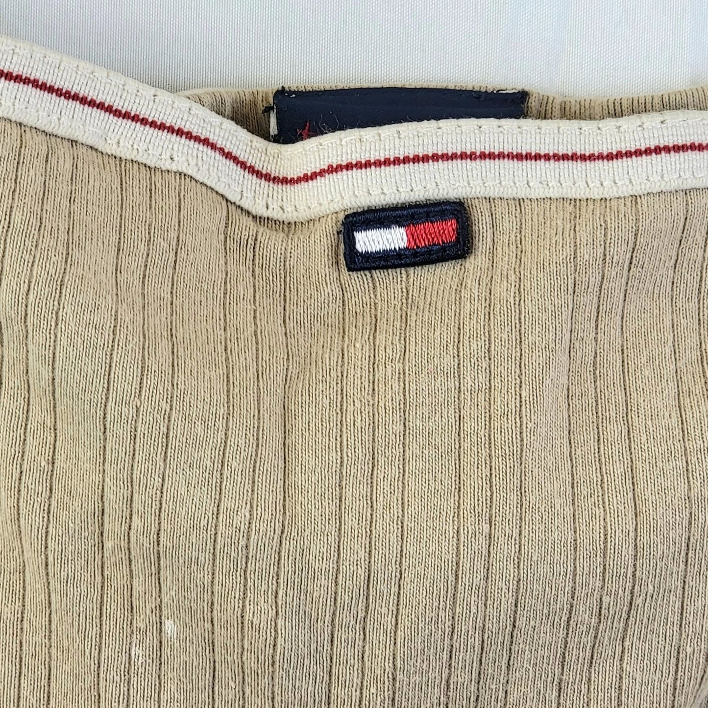 Tommy Hilfiger Vintage 90s Dress Women Medium Casual Beige Summer Y2K Tank Sun 8 Sundress
