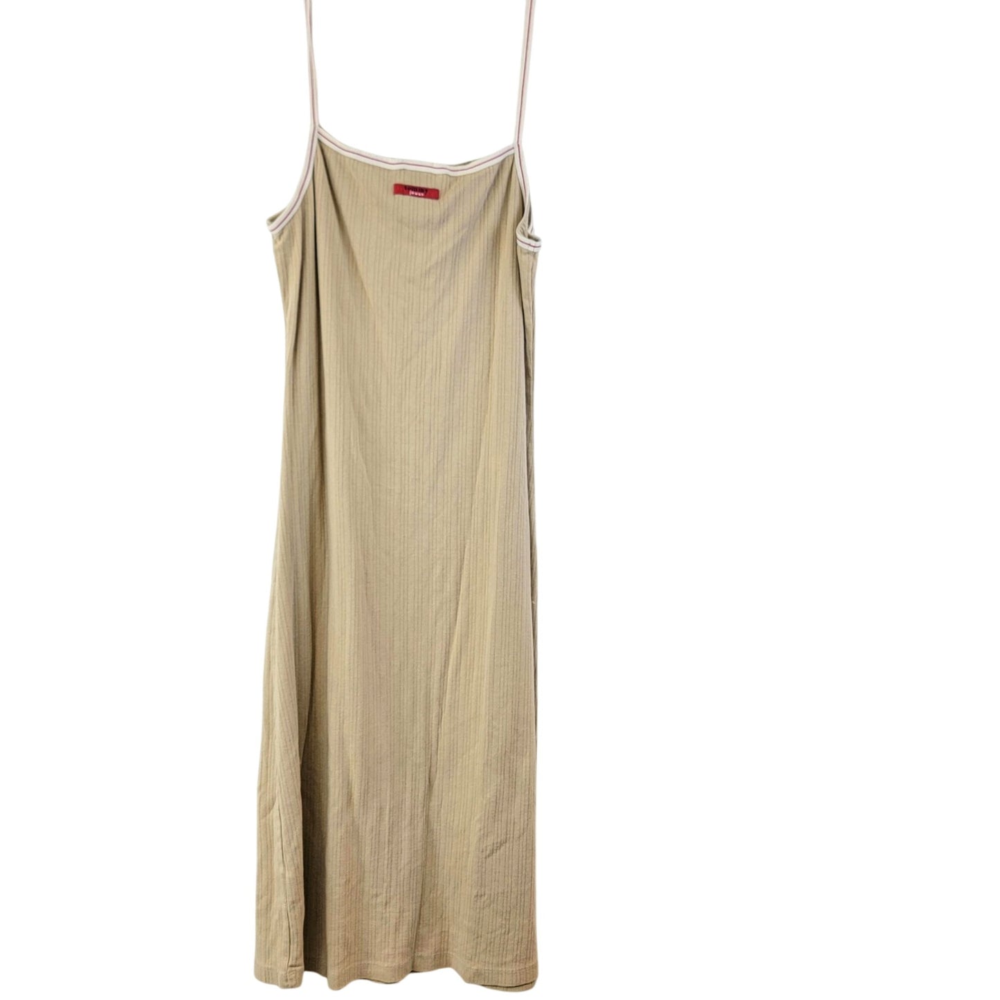 Tommy Hilfiger Vintage 90s Dress Women Medium Casual Beige Summer Y2K Tank Sun 8 Sundress