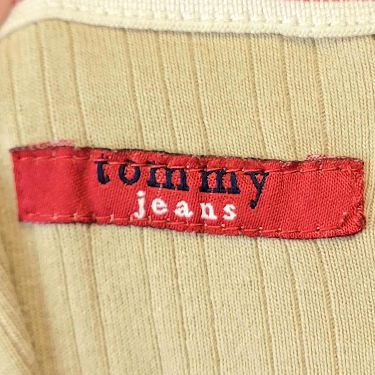 Tommy Hilfiger Vintage 90s Dress Women Medium Casual Beige Summer Y2K Tank Sun 8 Sundress
