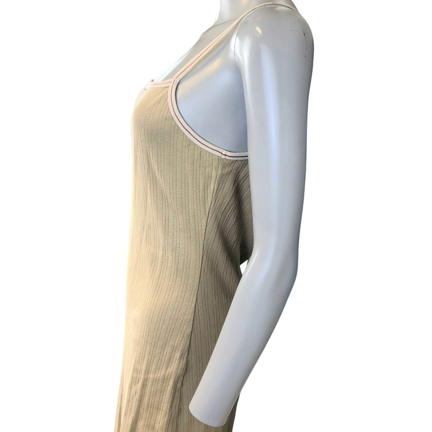 Tommy Hilfiger Vintage 90s Dress Women Medium Casual Beige Summer Y2K Tank Sun 8 Sundress