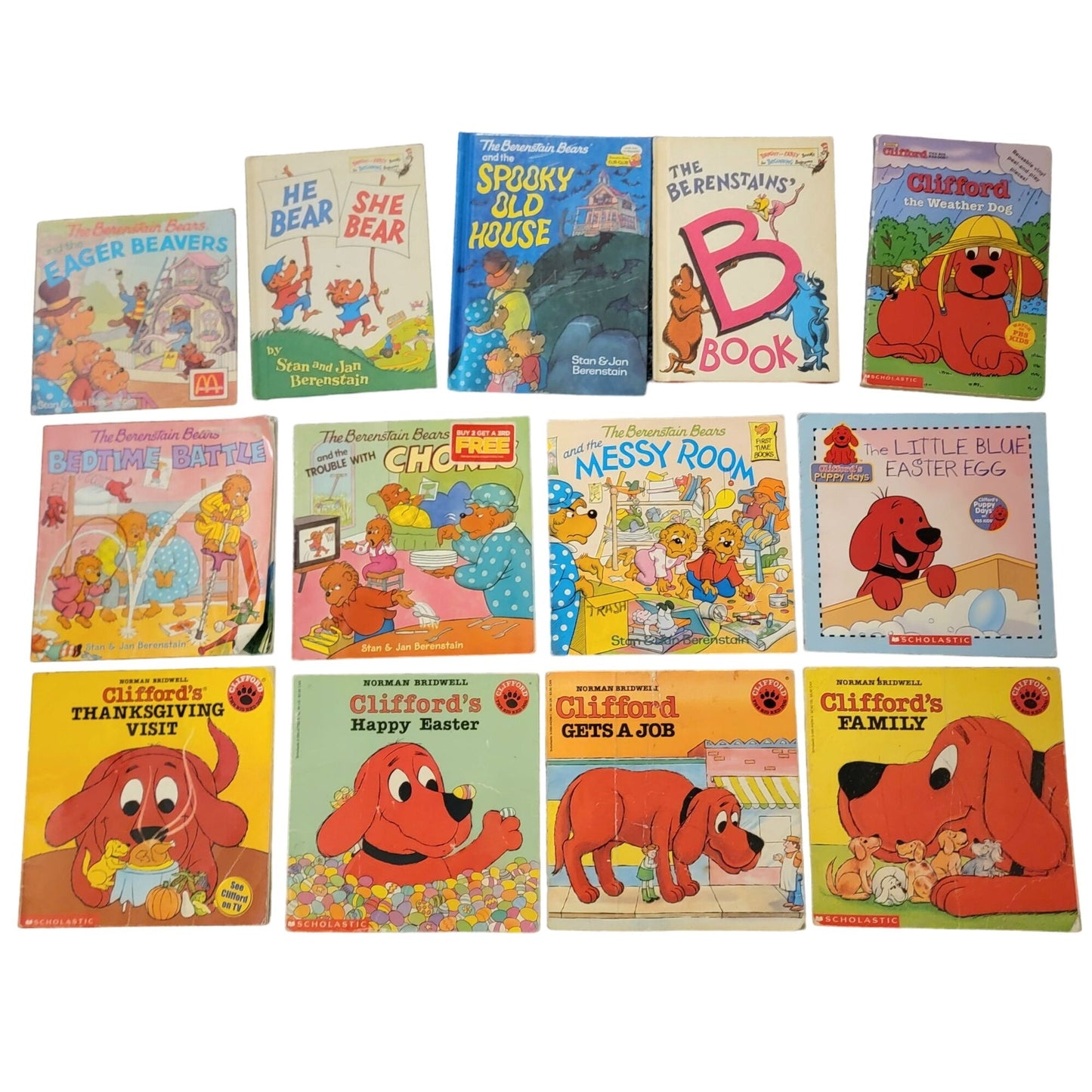 Clifford Book Lot Berenstain Bears Children Vintage Kid Education