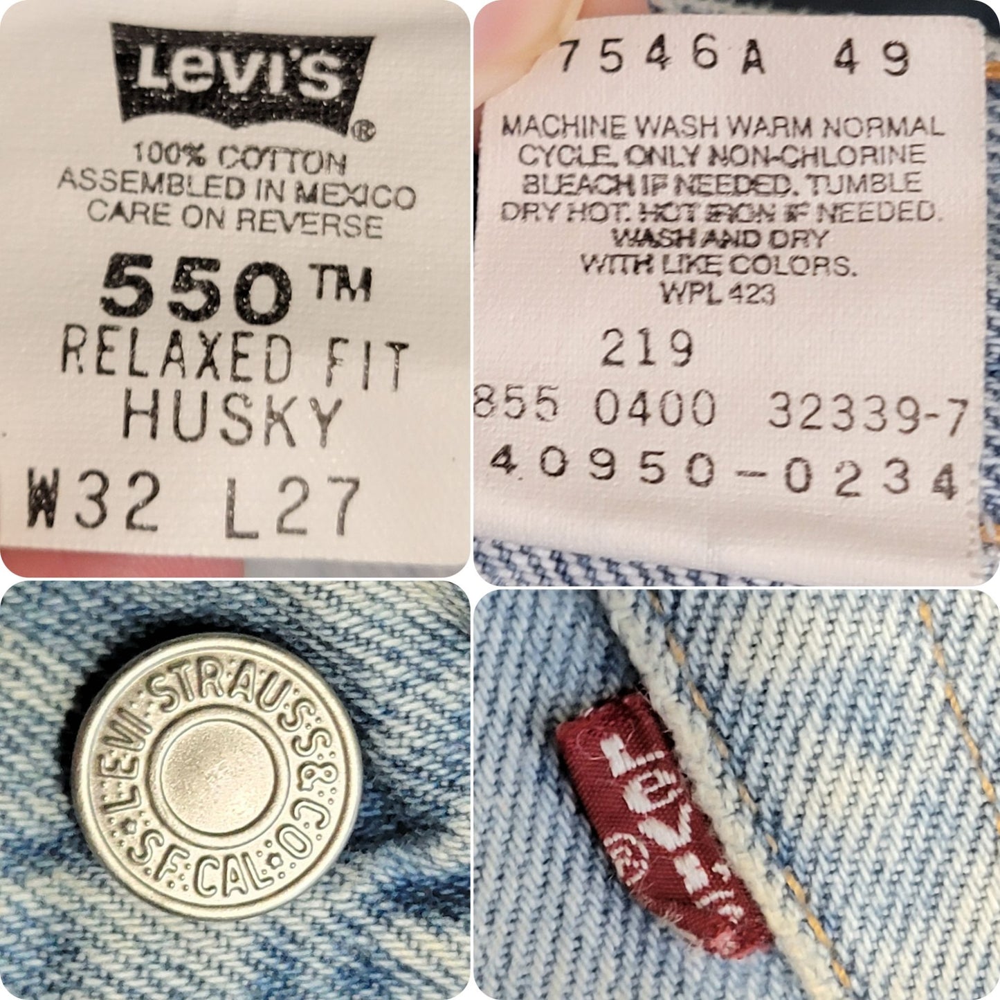 Levi's Jeans Vintage Y2K Husky Women 32 x 27 Relaxed Fit Straight Leg Mid Rise